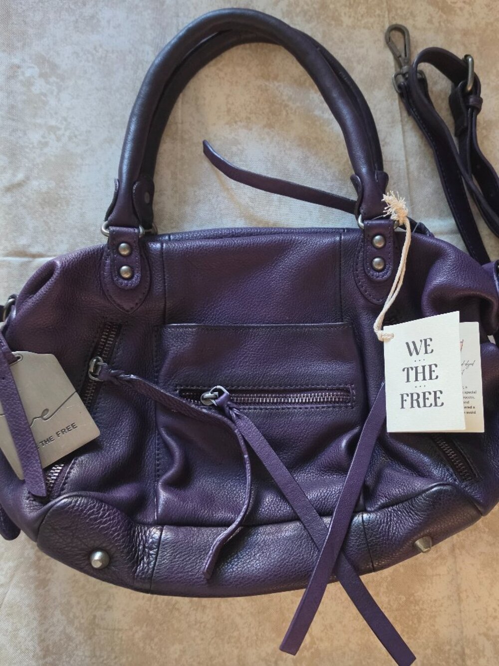 WE THE FREE BABY EMERSON TOTE BAG DARK PURPLE NEW WITH TAGS